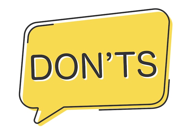 Don'ts comic speech bubble in pop art style Comic speech Dialog window Yellow banner for sale