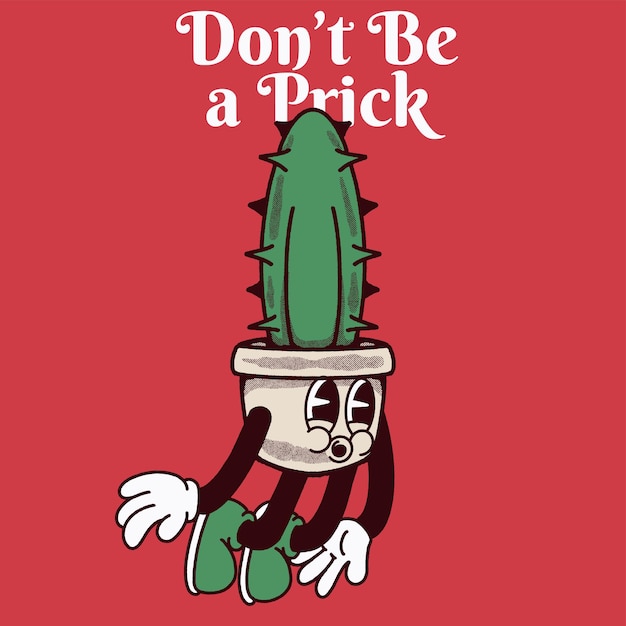 벡터 cactus groovy 캐릭터 디자인으로 장난치지 마세요