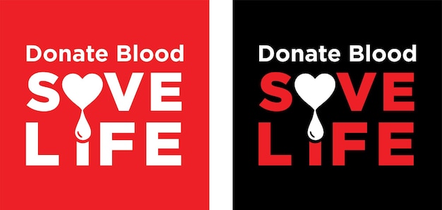 Donate blood save life text vectors