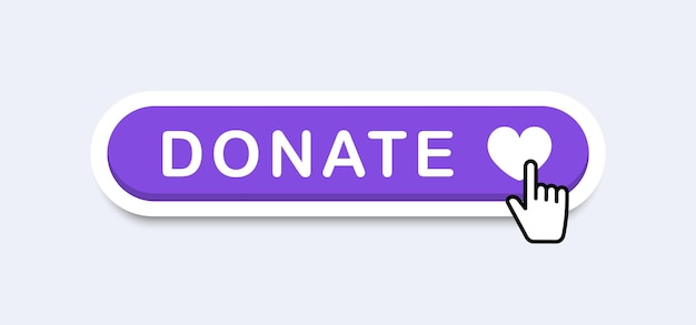 Vector donate button push button donate now