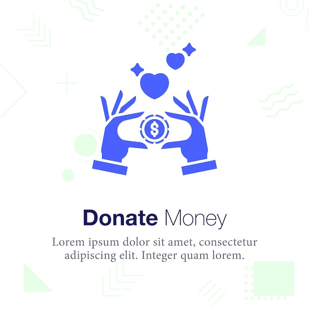 Donate Money, coin vector icon illustration