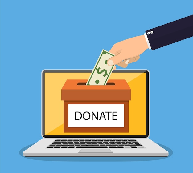 Donate online concept.