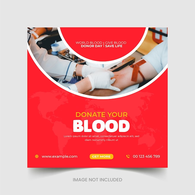 Vector donate your blood squared flyer template