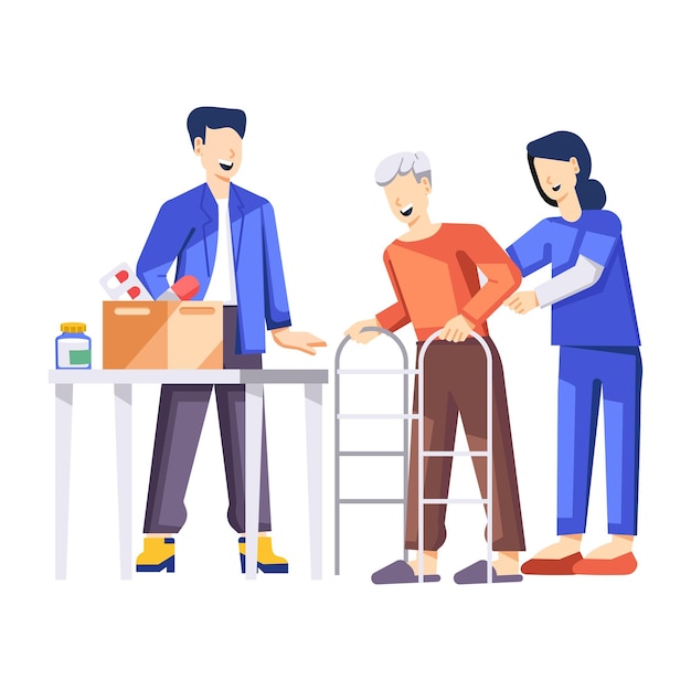 Donatie en liefdadigheid Flat Illustraties