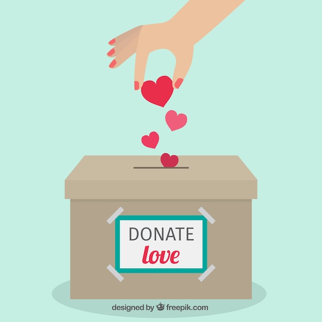 Donation box flat background