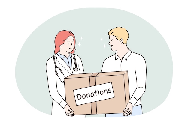 Donation, charity, humanitarian help concept.