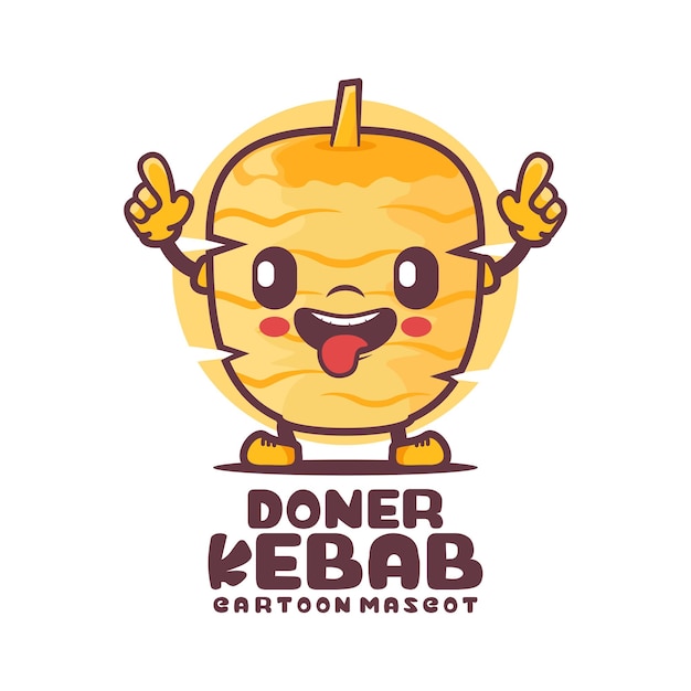 Doner Kebab cartoon mascotte voedsel vectorillustratie