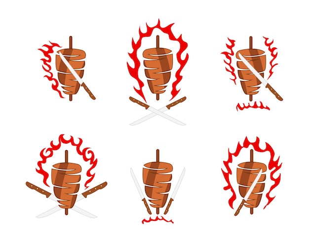 Doner kebab logo for restaurants and markets