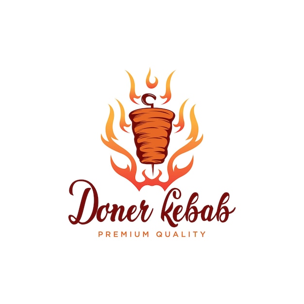 Doner kebab logo templates vector creative labels for turkish and arabian fast food restaurant