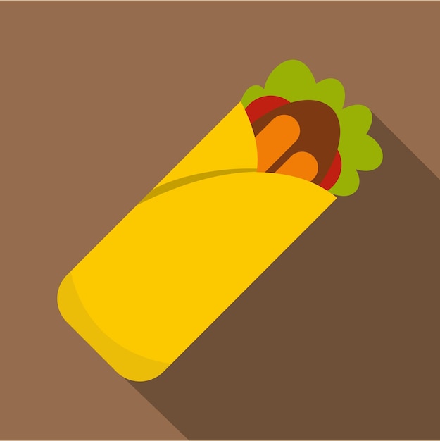 Doner kebab pictogram vlakke afbeelding van doner kebab vector pictogram voor web geïsoleerd op koffie achtergrond