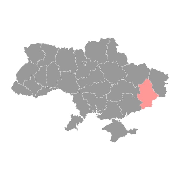 Donetsk Oblast map province of Ukraine Vector illustration