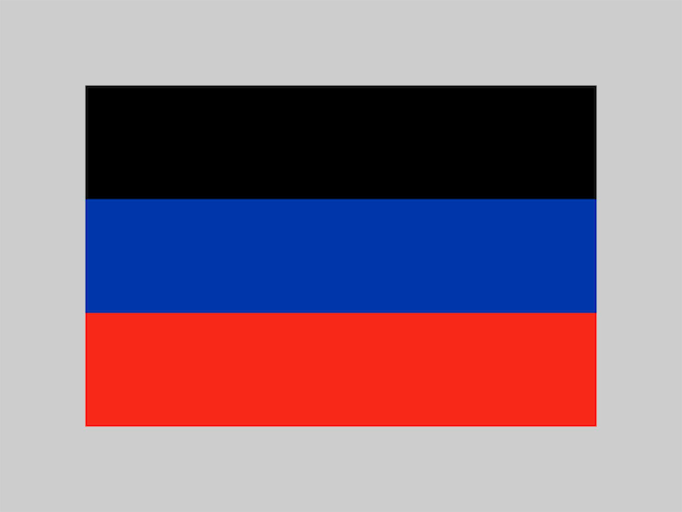 ドネツク共和国の旗の公式色と比率ベクトルイラスト