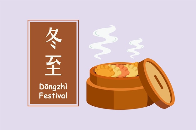 Dongzhi festival concept Colored flat vector illustration isolated