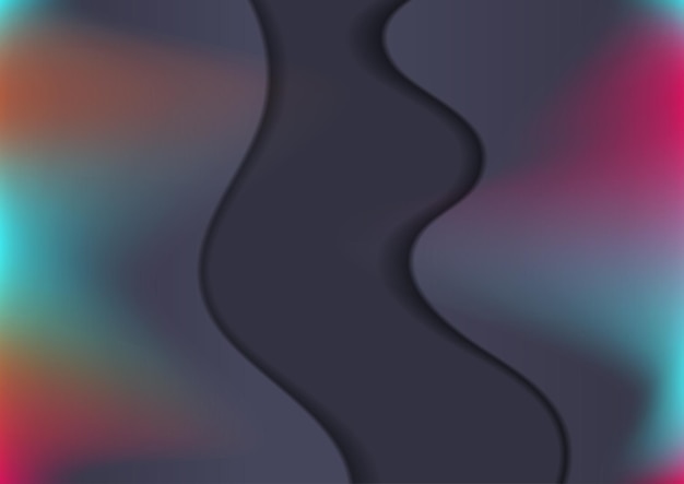 Donker getinte kleurrijke holografische golvende achtergrond