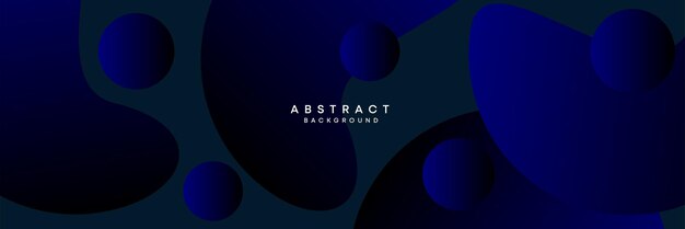 Donkerblauw zwart en marineblauw gradiënt abstract technologisch moderne geometrische banner achtergrond