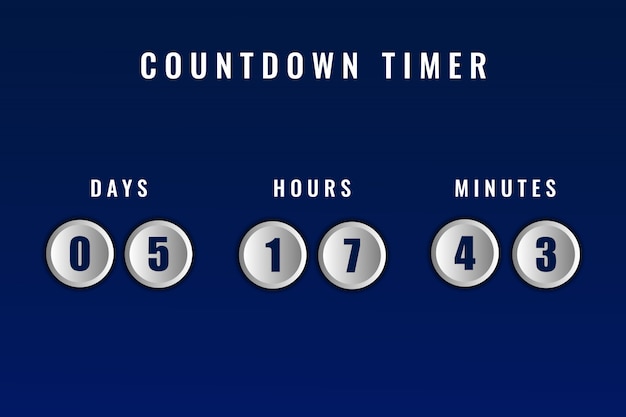 Donkerblauwe dagen uren en minuten resterende countdown timer