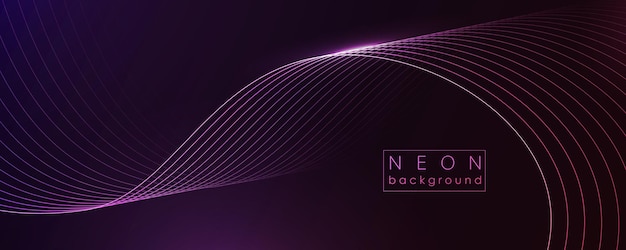 Donkere abstracte achtergrond met gloeiende neongolven