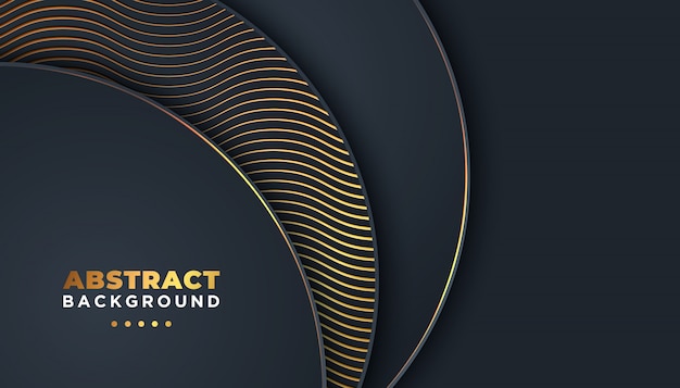 Donkere abstracte achtergrond met overlappende lagen. Luxe ontwerpconcept. gouden glitters stippen element decoratie. Luxe ontwerpconcept.