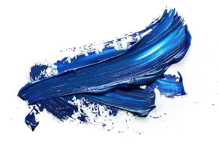 Vector donkere blauwe verfstreep geïsoleerd op witte achtergrond hoge kwaliteit details witte achtergrund ar 32 j