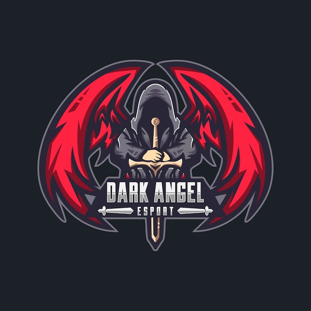 donkere engel esport mascotte logo