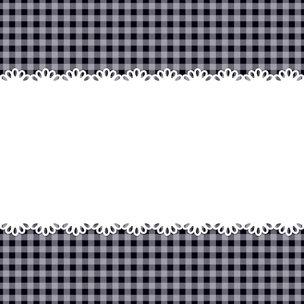 Donkere geruite achtergrond met witte kanten streep een plek voor uw tekst Vectorillustratie