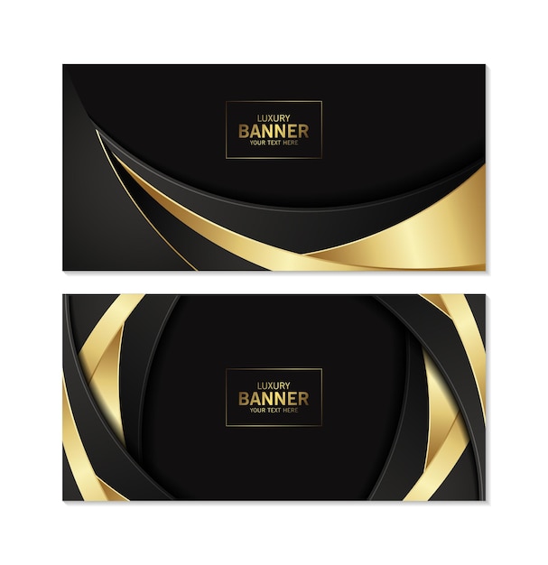 Donkere gouden abstracte golfbanner