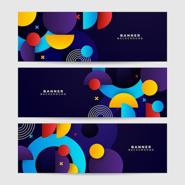Donkere kleurrijke kleurrijke abstracte banner geometrie glans en laag element vector voor presentatieontwerp Pak voor zakelijke bedrijfsinstelling feest feestelijk seminar en gesprekken