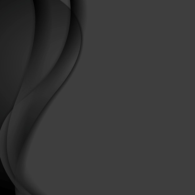 Donkere zwarte gladde golven abstracte achtergrond Vector grafisch ontwerp