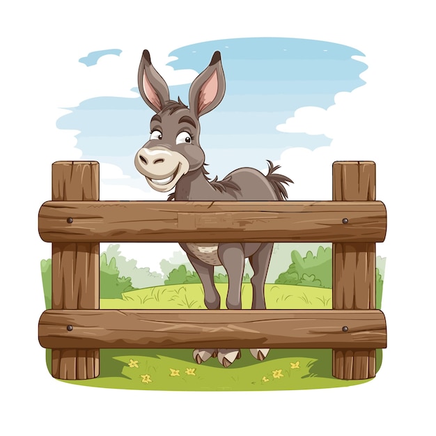 A donkey cute animal cartoon character illustration