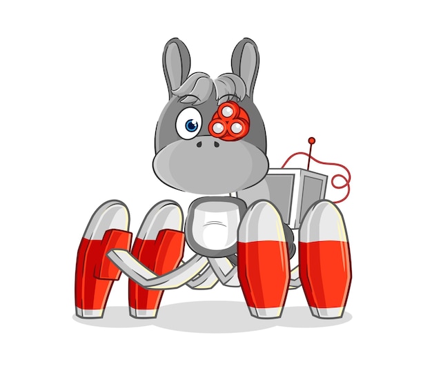 Donkey future robot vector cartoon character