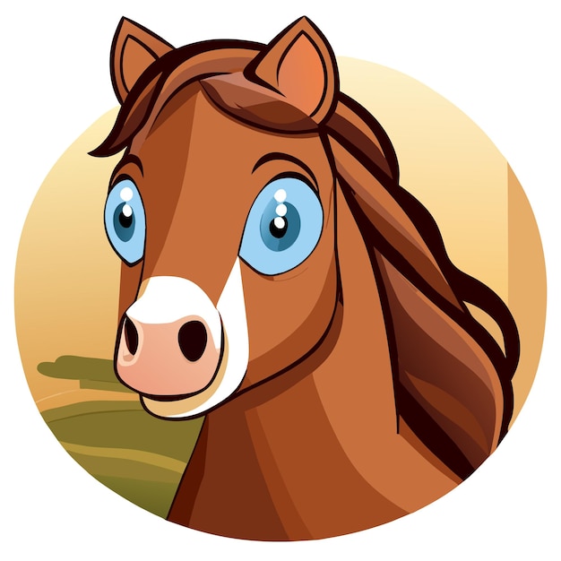 Vector donkey horse hand drawn flat stylish cartoon sticker icon concept isolated illustration