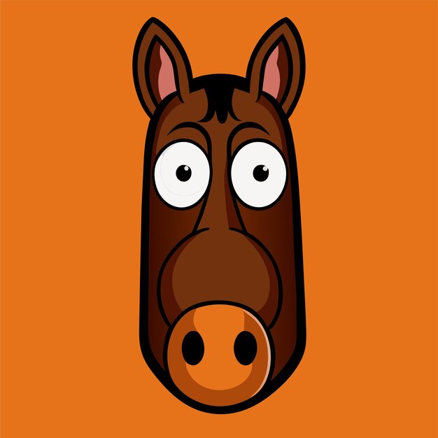 Vector donkey horse hand drawn flat stylish cartoon sticker icon concept isolated illustration