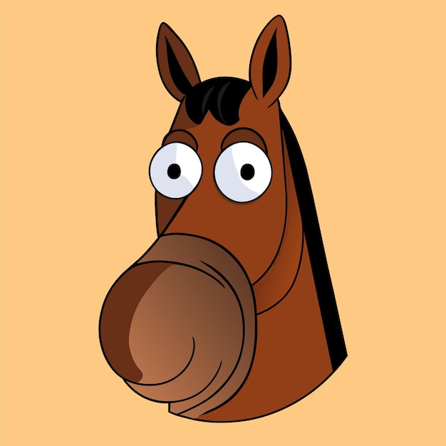 Donkey paard met de hand getekend platte stijlvolle cartoon sticker icoon concept geïsoleerde illustratie