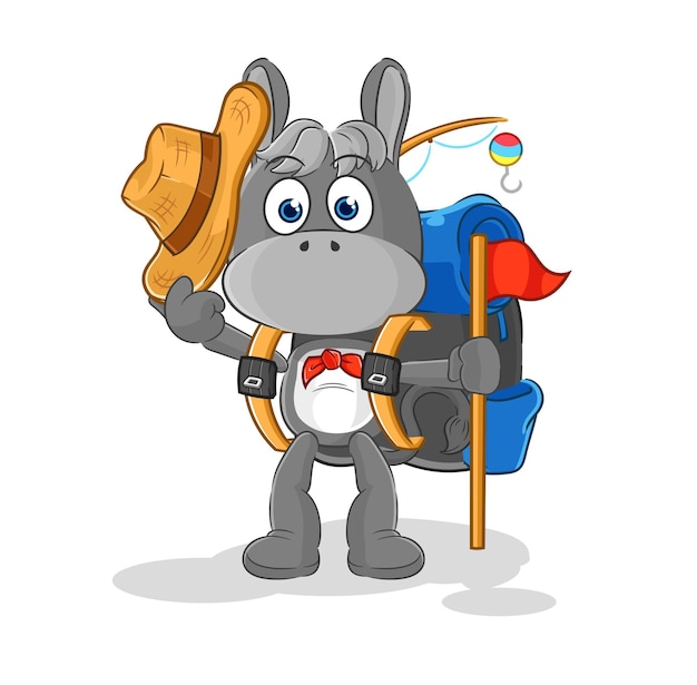 Donkey scout vector cartoon character