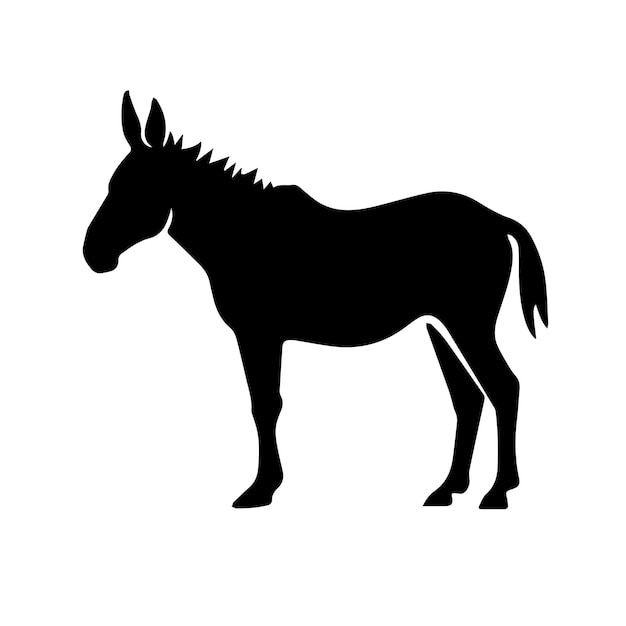 Donkey zwart-wit vector sjabloon set voor snijden en drukken