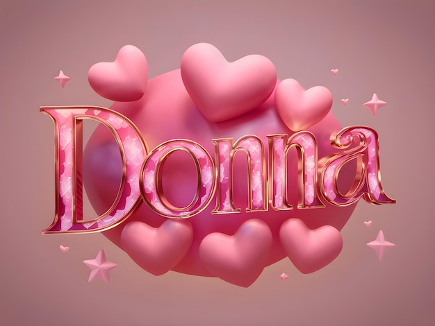 Donna Name Logo Design Background Donna Name Typography Beautiful Art Vector Format