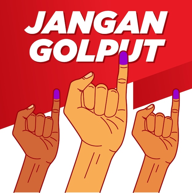 Vector dont abstain from voting in the indonesian election jangan golput