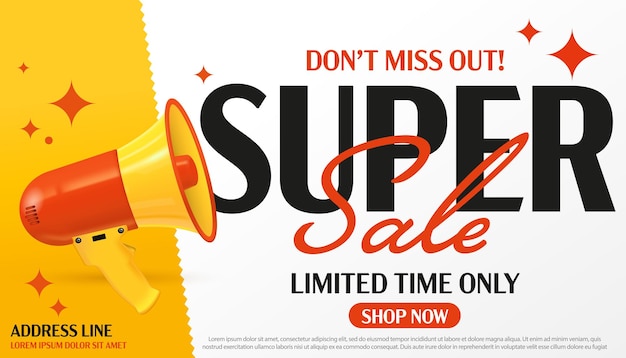 Dont miss out super sale promotion banner