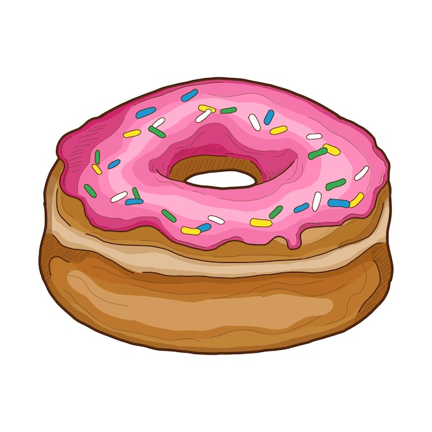 Donut American Pastry Pattiserie Cake Kleurrijke Vectorillustratie