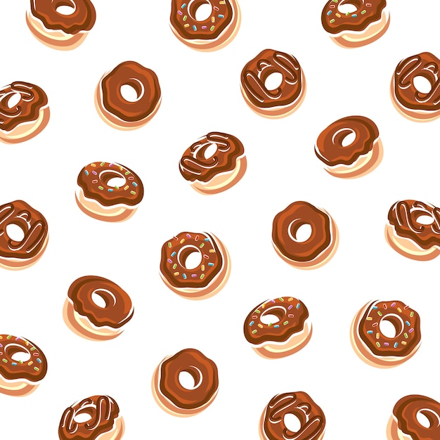 Donut background. Collection icons donuts. Vector illustration