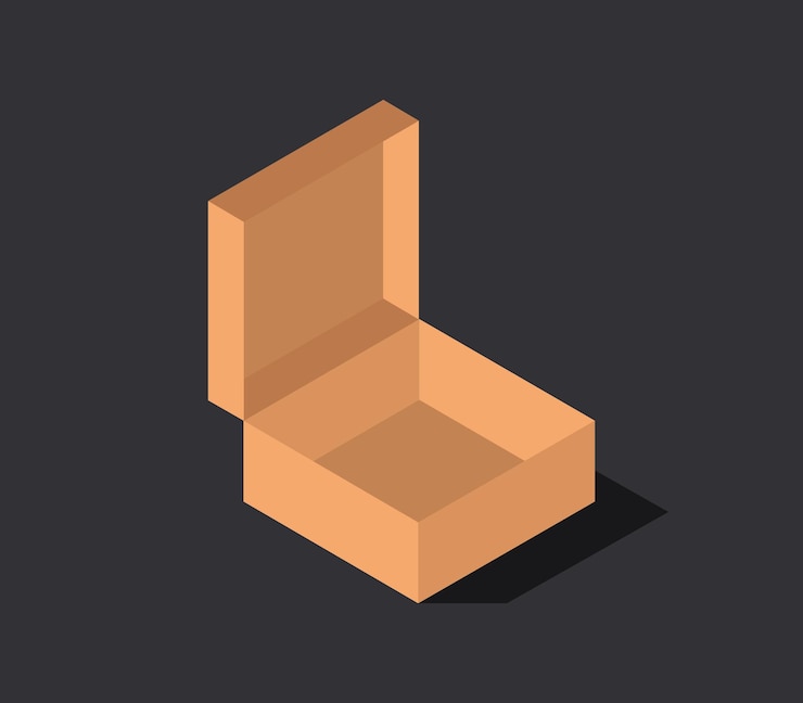 Vector donut box isometric