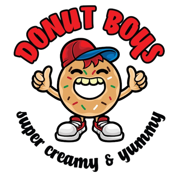 Donut boy logo mascot template