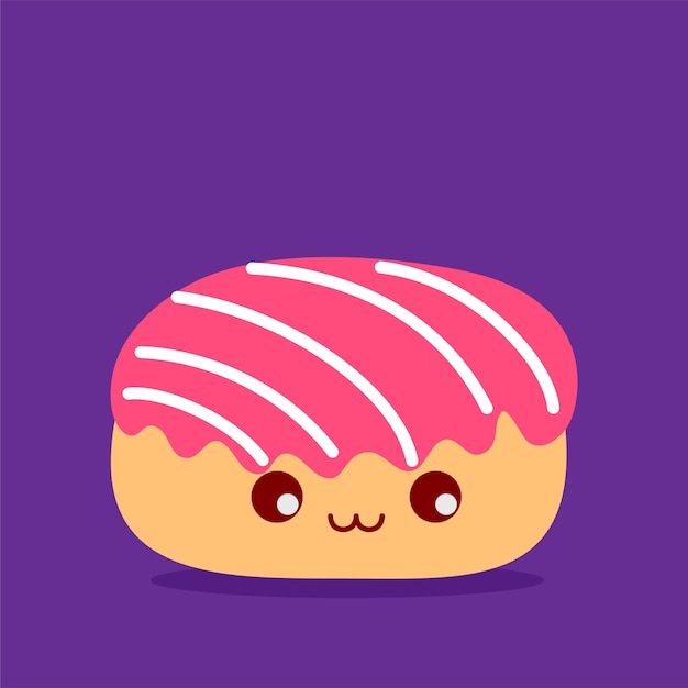 Vector donut cartoon character