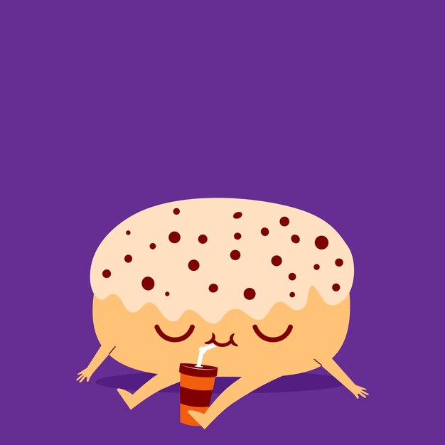 Vector donut cartoon character