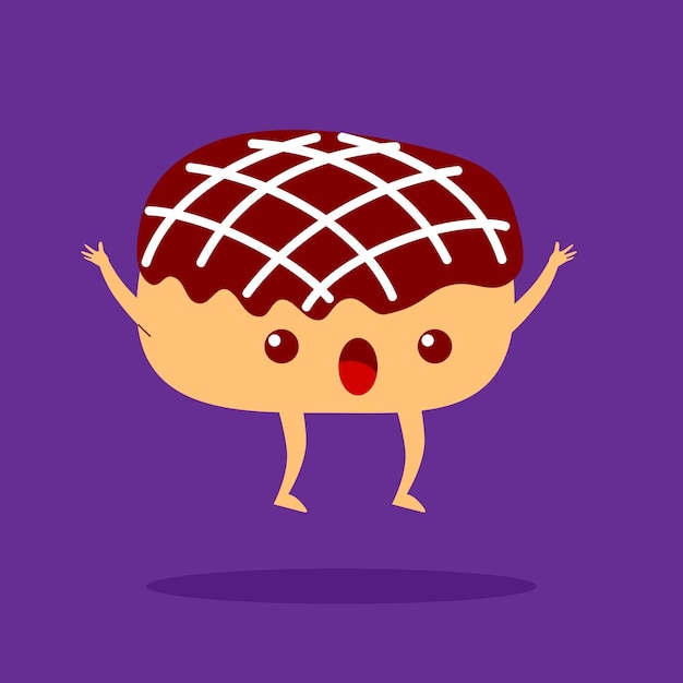 Vector donut cartoon character