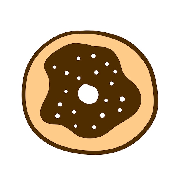 Donut in cartoon flat style