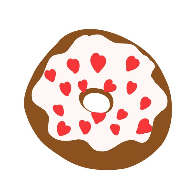 Vector donut in cartoon flat style