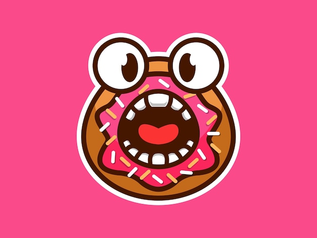 Vector donut cartoon illustration