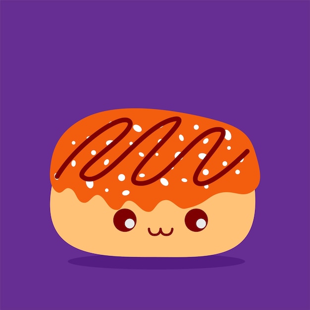 Vector donut cartoon personage