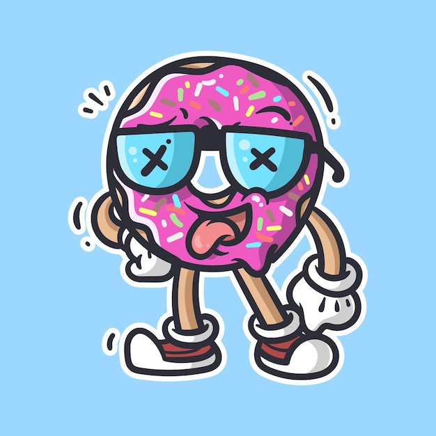 Vector donut character illustration